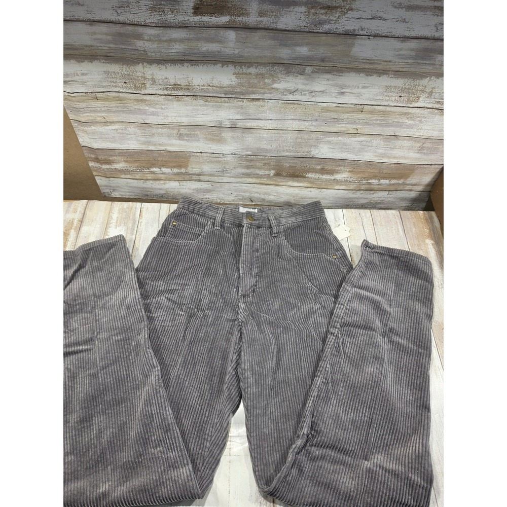 Vintage Denim Republic Gray Corduroy Pants High Waisted Made in USA Size 9/10